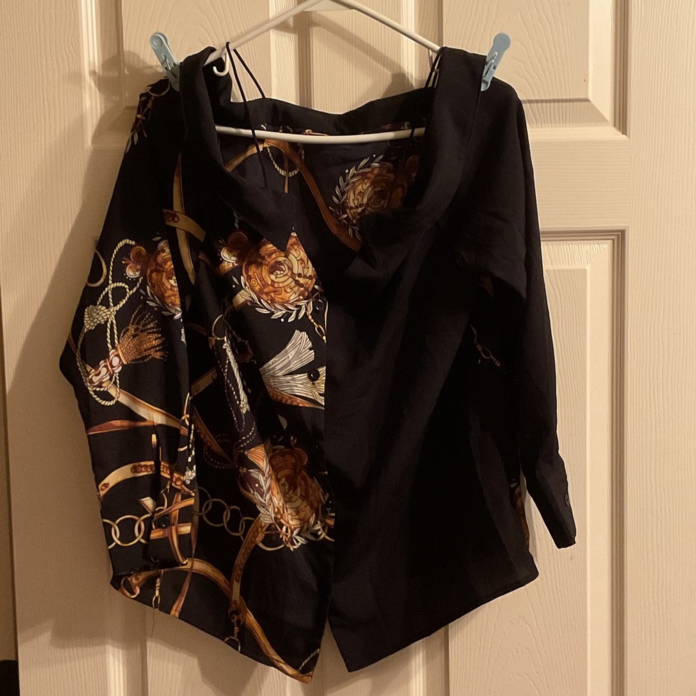 Elegant Black and Gold Women's Top